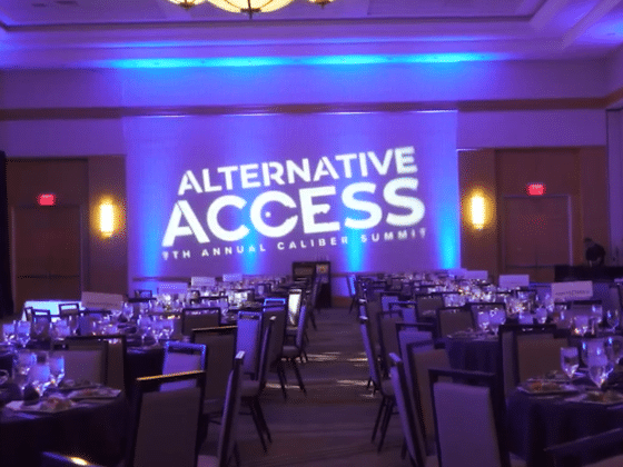 Photo of the ballroom of Caliber's Alternative Access Summit 2017