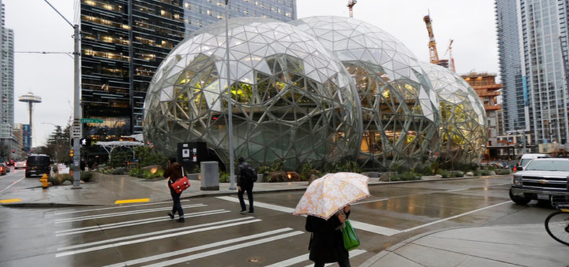 The Amazon Spheres are the visual symbol of Amazon’s downtown Seattle campus.