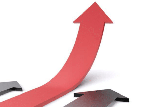 Stock image of an arrow pointing upward, signifying growth