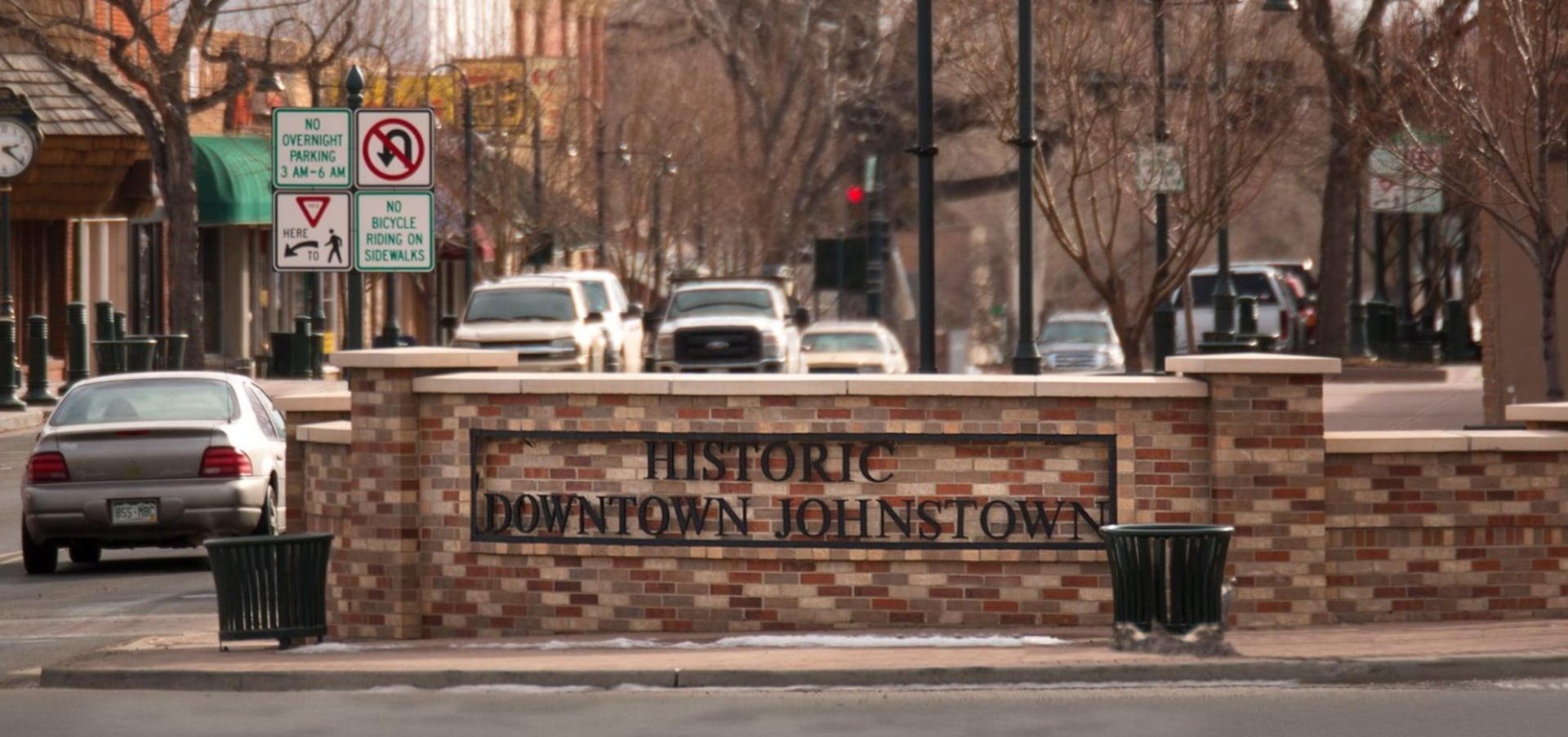 Historic downtown Johnstown entry sign