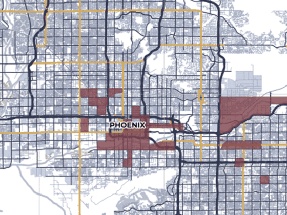 Phoenix Opportunity Zone map for decoration