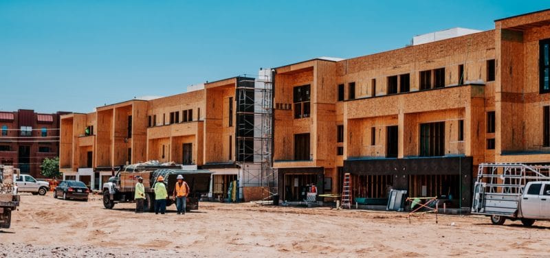 The Roosevelt Townhomes during construction phase
