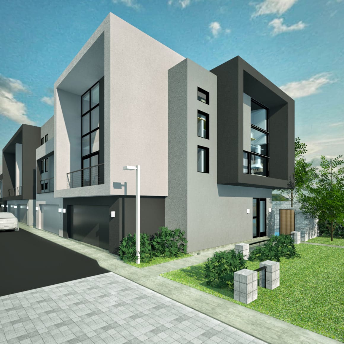 A rendering of The Roosevelt Townhomes in Tempe