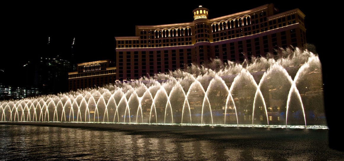 The Bellagio fountains in Las Vegas in Las Vegas
