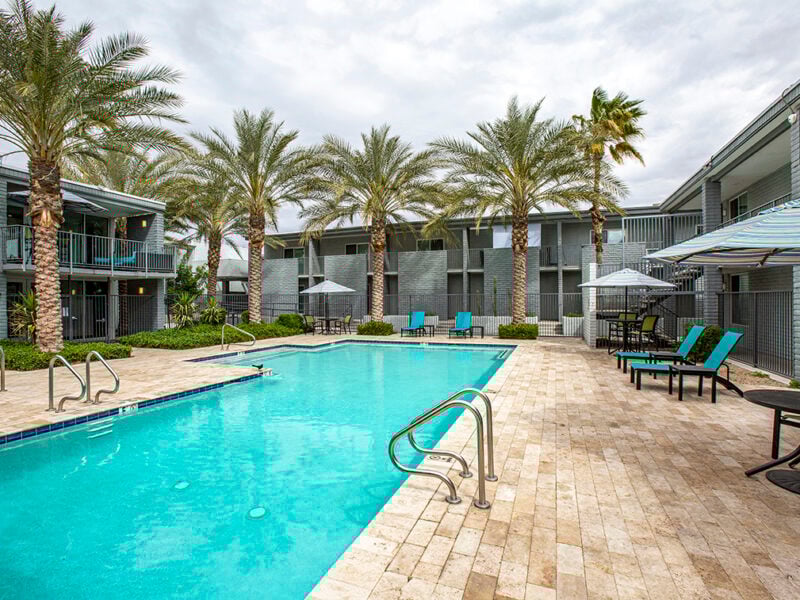 outdoor pool in an apartment complex